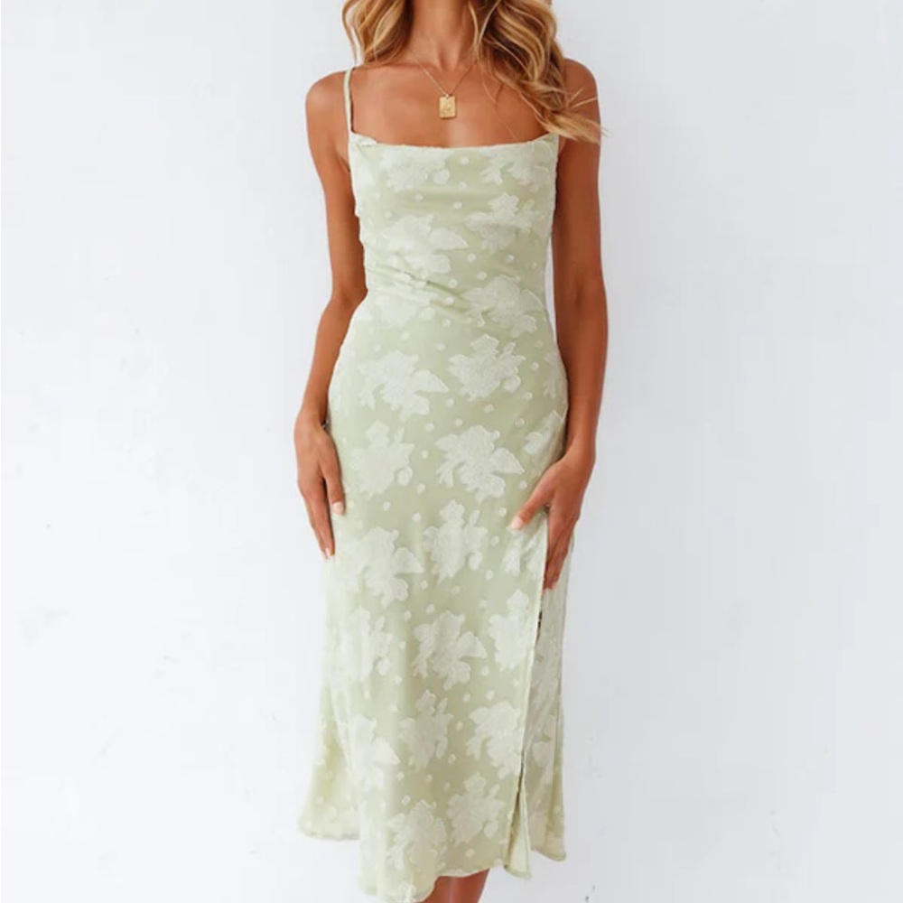 Elegant Green Floral Dress